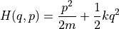 H(q,p) = \dfrac{p^2}{2m} + \dfrac{1}{2} k q^2