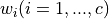 w_i ( i=1,...,c )